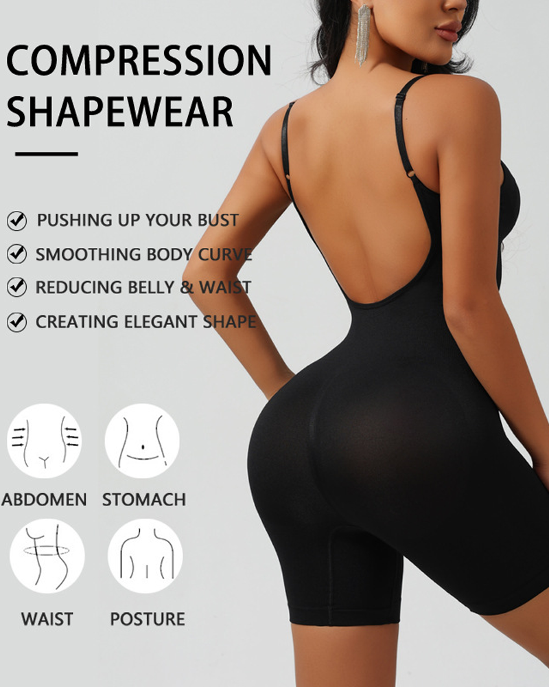 Seamless Backless Mid-Length Full Body Shaper