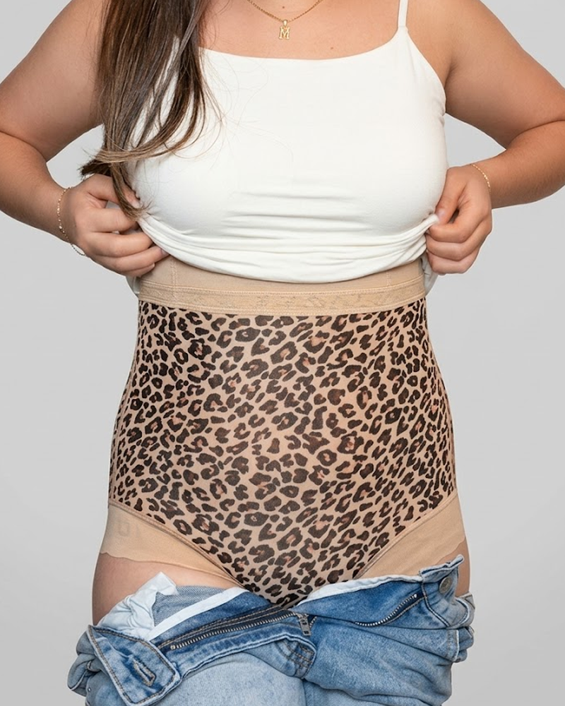 High‑Waist Leopard Print Tummy Control Butt Lifting Shapewear Shorts（Pre‑Sale）