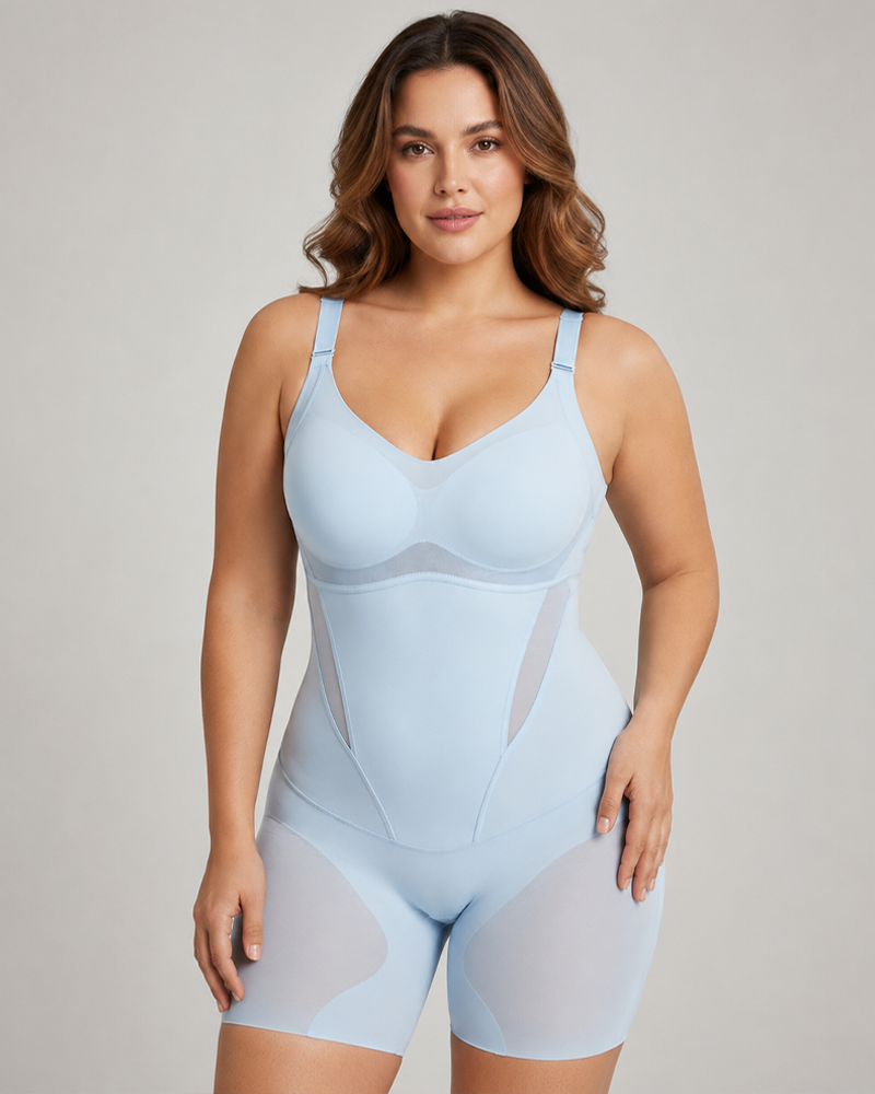 Padded Ultra-Thin Breathable Shapewear Bodysuit Tummy Control Butt Lifting Open Crotch（Pre-Sale）