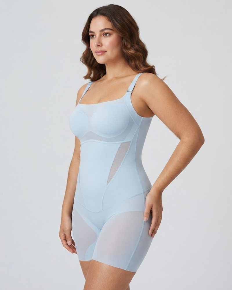 Padded Ultra-Thin Breathable Shapewear Bodysuit Tummy Control Butt Lifting Open Crotch（Pre-Sale）