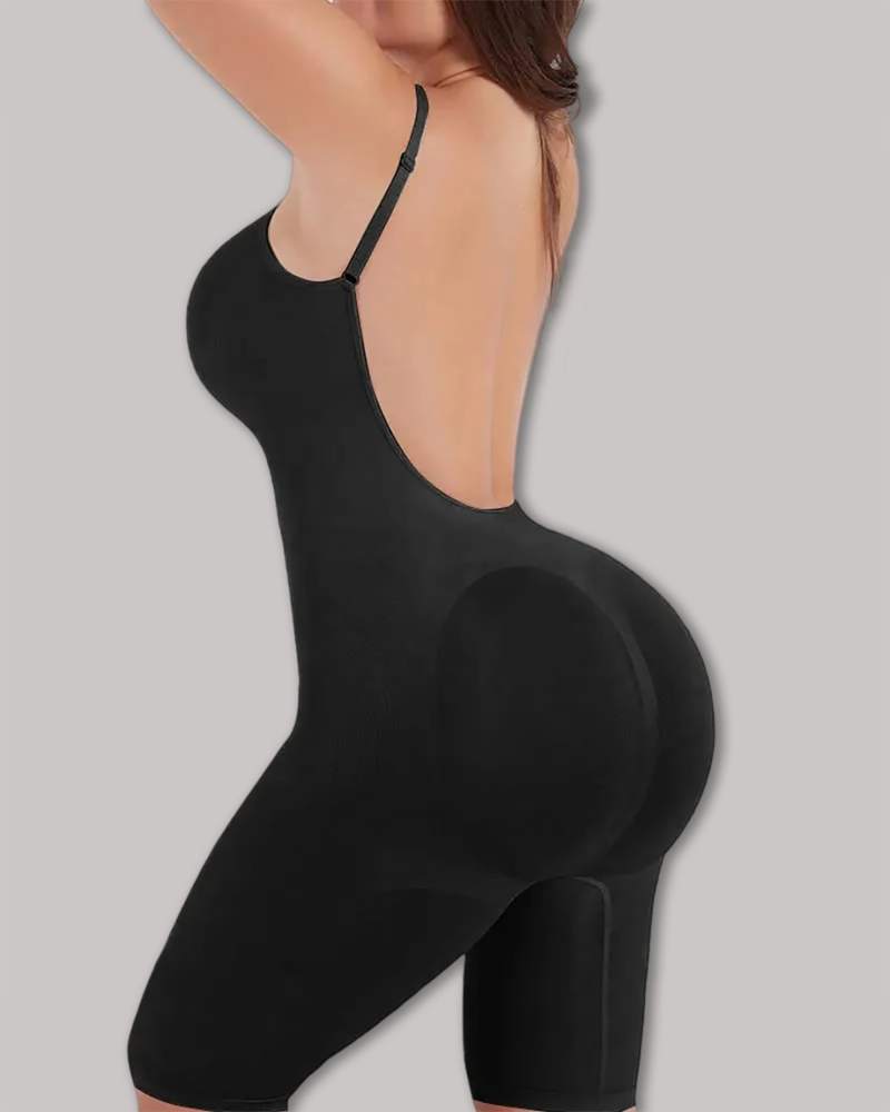 Seamless Backless Body Shaper - Mid-Length Tummy Control & Lift
