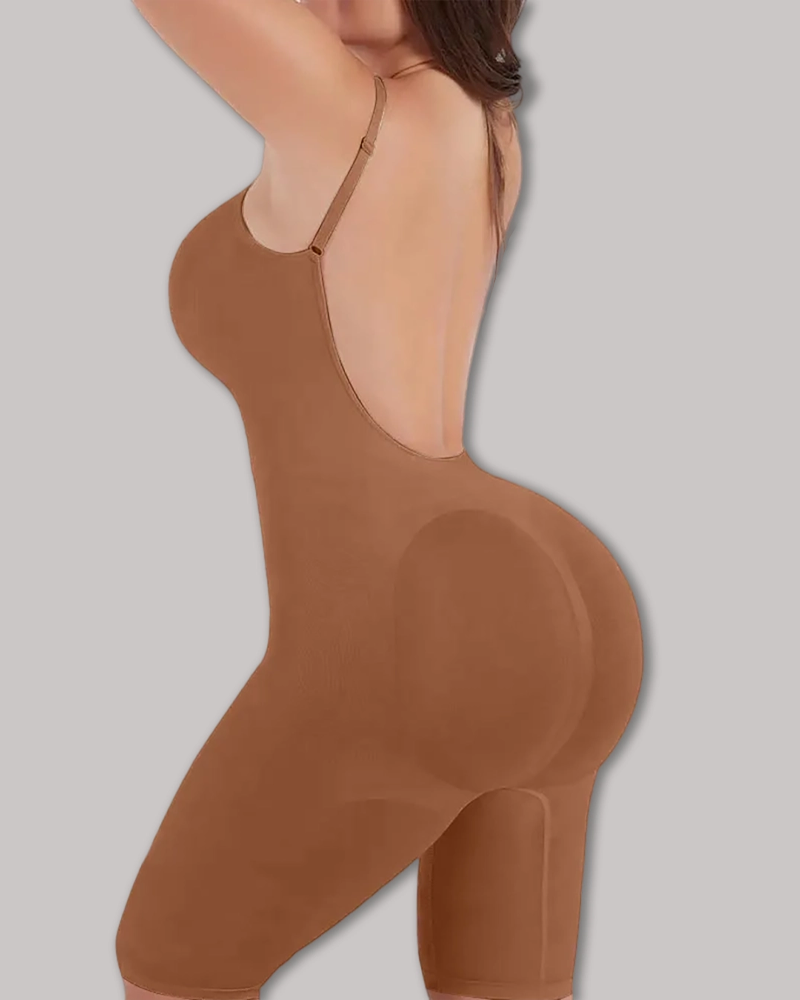 Seamless Backless Mid-Length Full Body Shaper