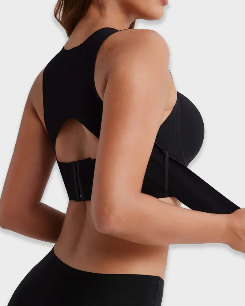 Seamless Breathable Leopard Posture Correction Sports Bra