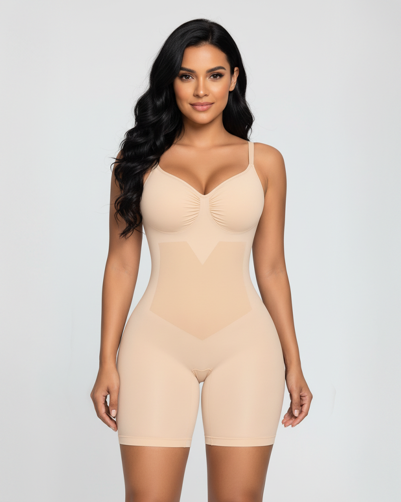 Seamless Bodysuit with Abdomen Control Panel for Tummy Shaping（Pre-Sale）
