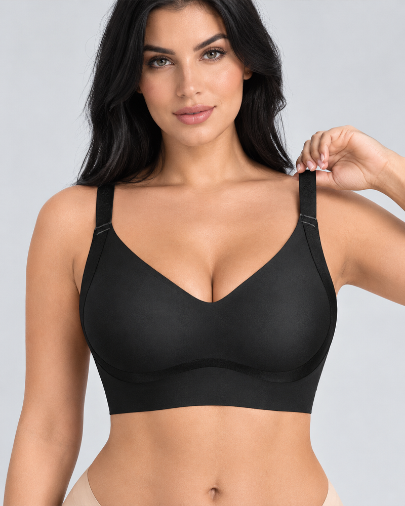 Wire-Free Seamless Back Smoothing Bra Teardrop Cups with W-Shaped Gel Strip（Pre-Sale）