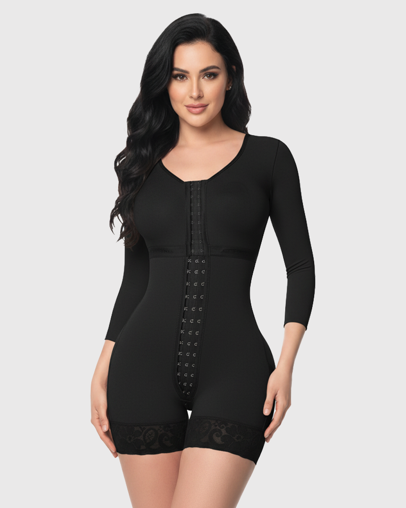 Colombian Long Sleeve Mid-Length Lace Body Shaper（Pre-Sale）