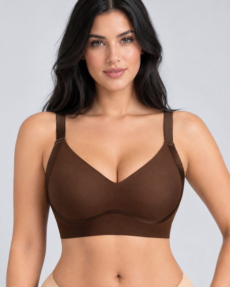 Wire-Free Seamless Back Smoothing Bra Teardrop Cups with W-Shaped Gel Strip（Pre-Sale）