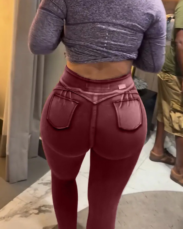 Stretch Hip-Lifting Skinny Jeans-Curvy-Faja