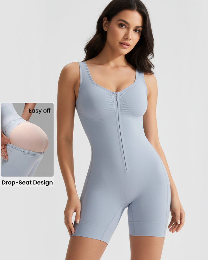 Easy Off Front Zipper Tummy Control Butt Lifting Shapewear Bodysuit（Pre-Sale）