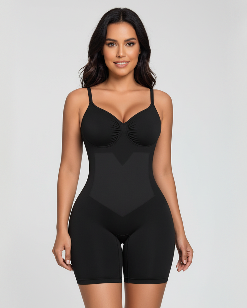 Seamless Bodysuit with Abdomen Control Panel for Tummy Shaping（Pre-Sale）