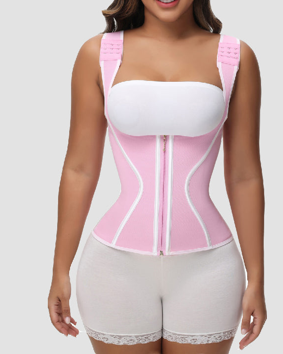 Women's Double Compression Bone Waist Trainer Tummy Control Postpartum Corset Vest