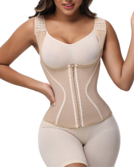 Women's Double Compression Bone Waist Trainer Tummy Control Postpartum Corset Vest