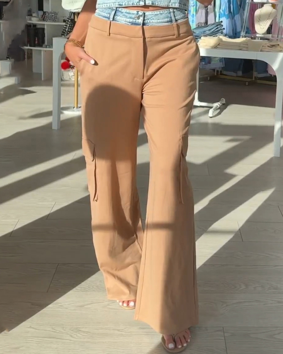 Women's Sleeveless Slim Fit Wide Leg 2-Piece Set-Curvy-Faja