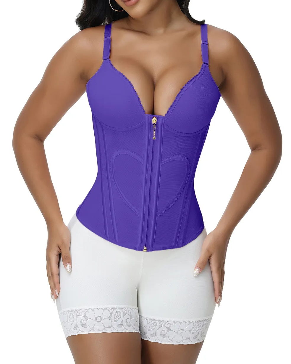 Women's Waist-cinching Black Tummy-control Bustier Tank Tops