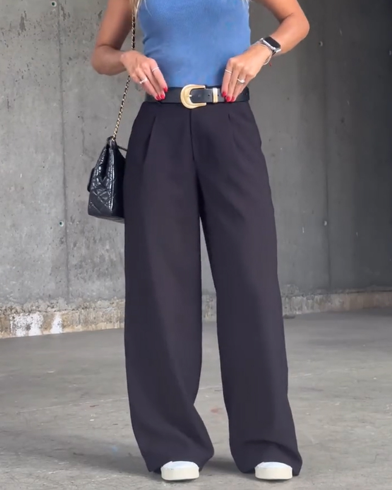 Fashionable And Versatile High Waist Casual Pants-Curvy-Faja