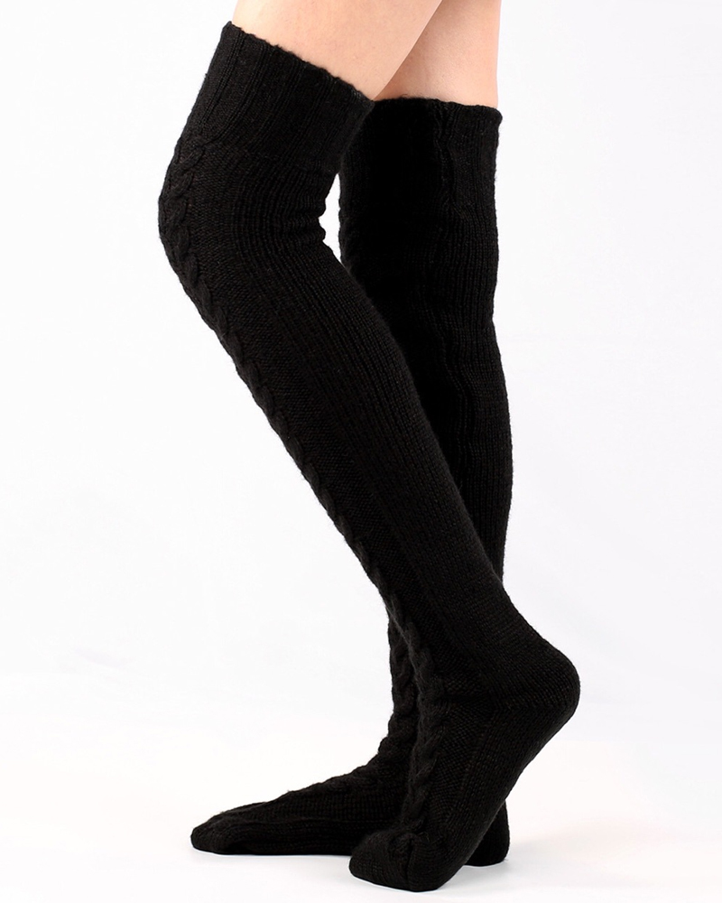 Knee-Length Knitted Socks-Curvy-Faja