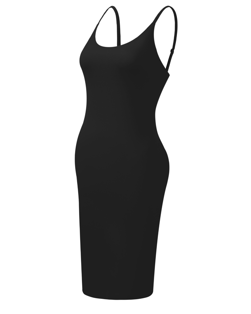 Long Suspender Hip-Hugging Dress-Curvy-Faja