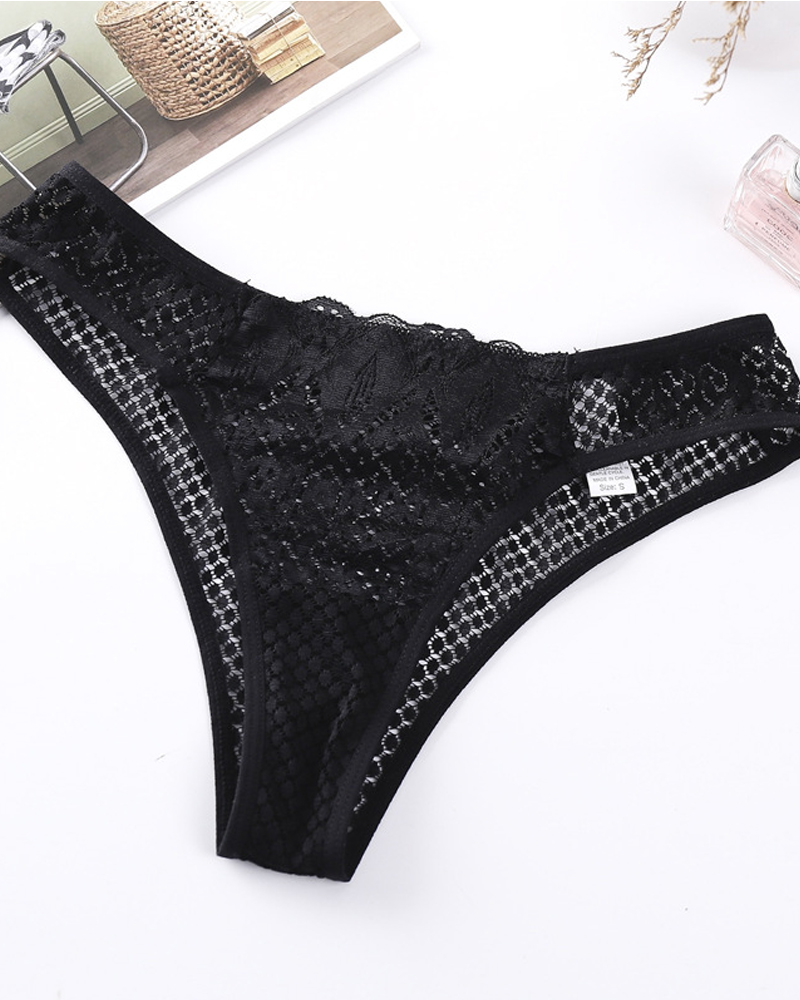 Sexy Transparent Hollow Briefs-Curvy-Faja