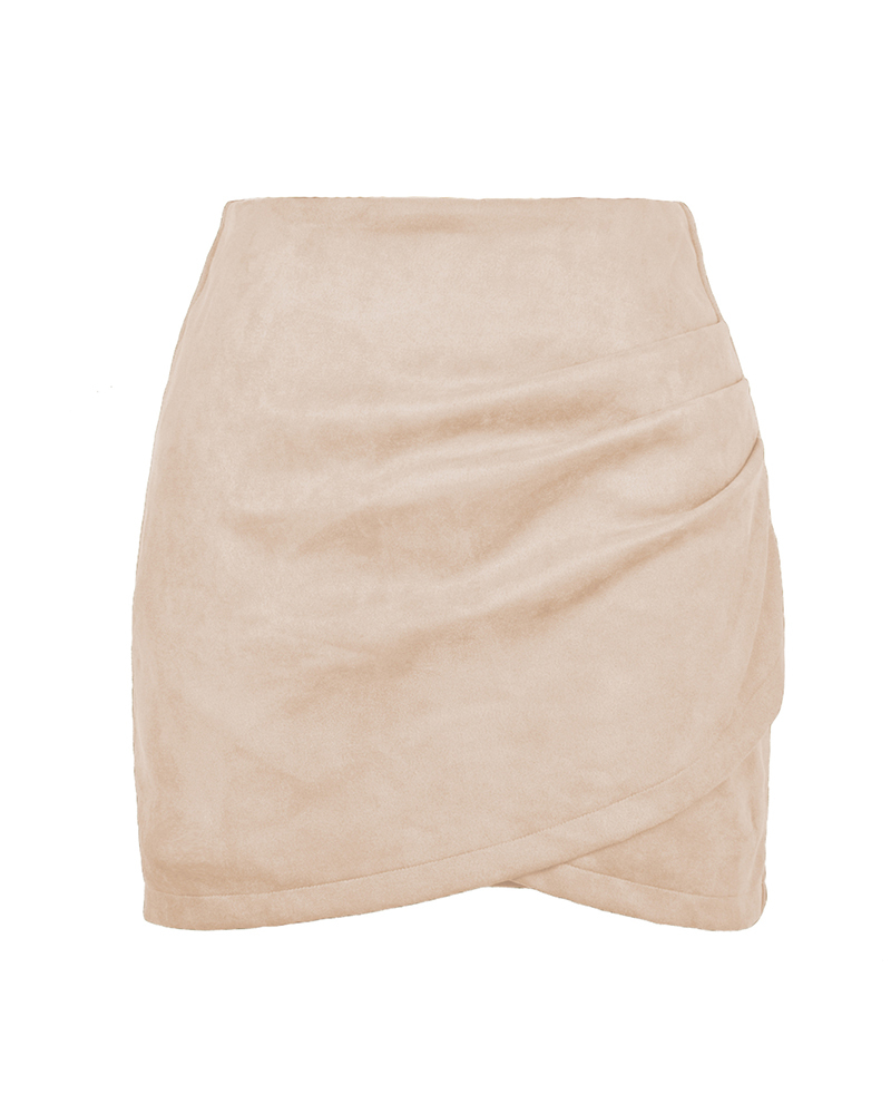 Suede Hip Skirt-Curvy-Faja