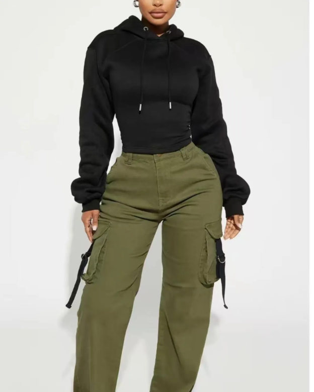 Casual Sexy Tie Back Hoodie