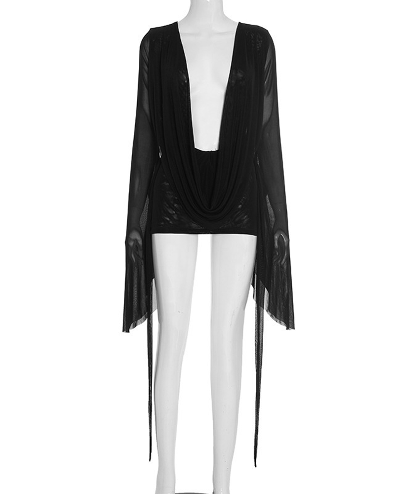 Sexy Mesh Bodycon Backless Dress