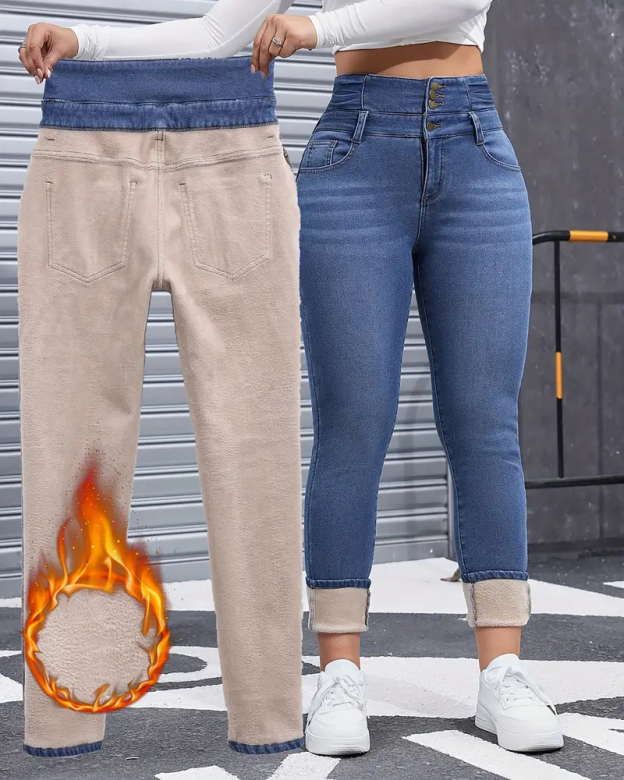 Fleece-Lined Stretch Skinny Jeans