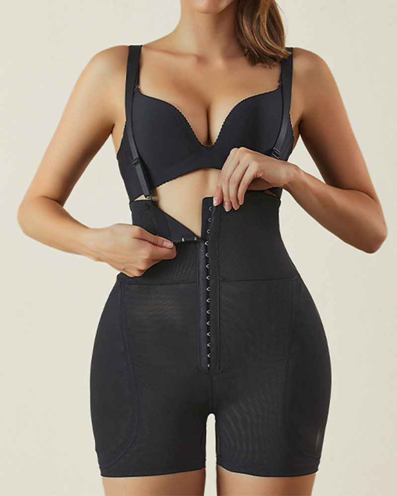 Waist Compression Jumpsuit With Shoulder Breasted Waist Lift