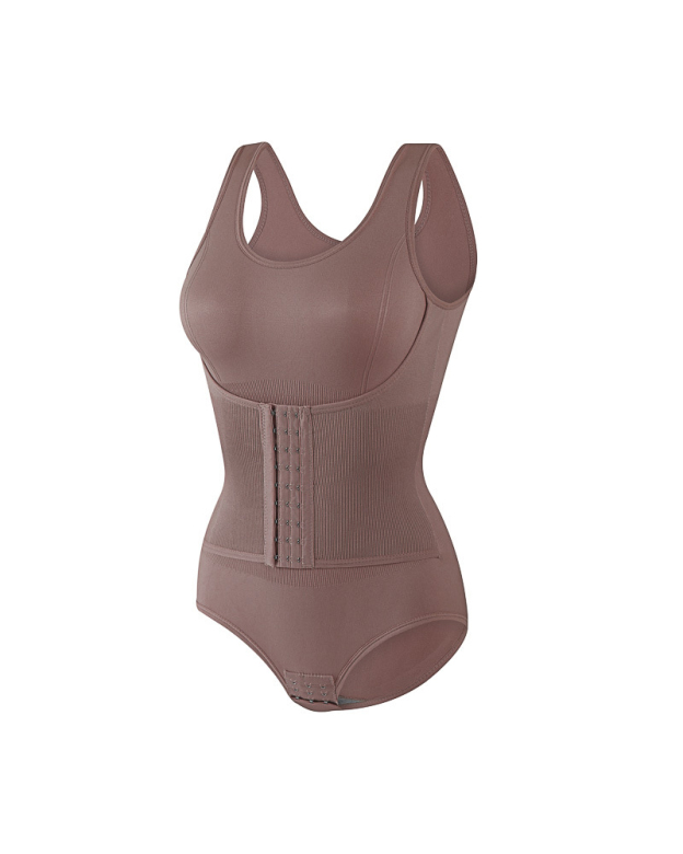 2 in 1 Seamless Double Tummy Control Corset Bodysuit Scoop Neck Tank Top Shapewear-Curvy-Faja