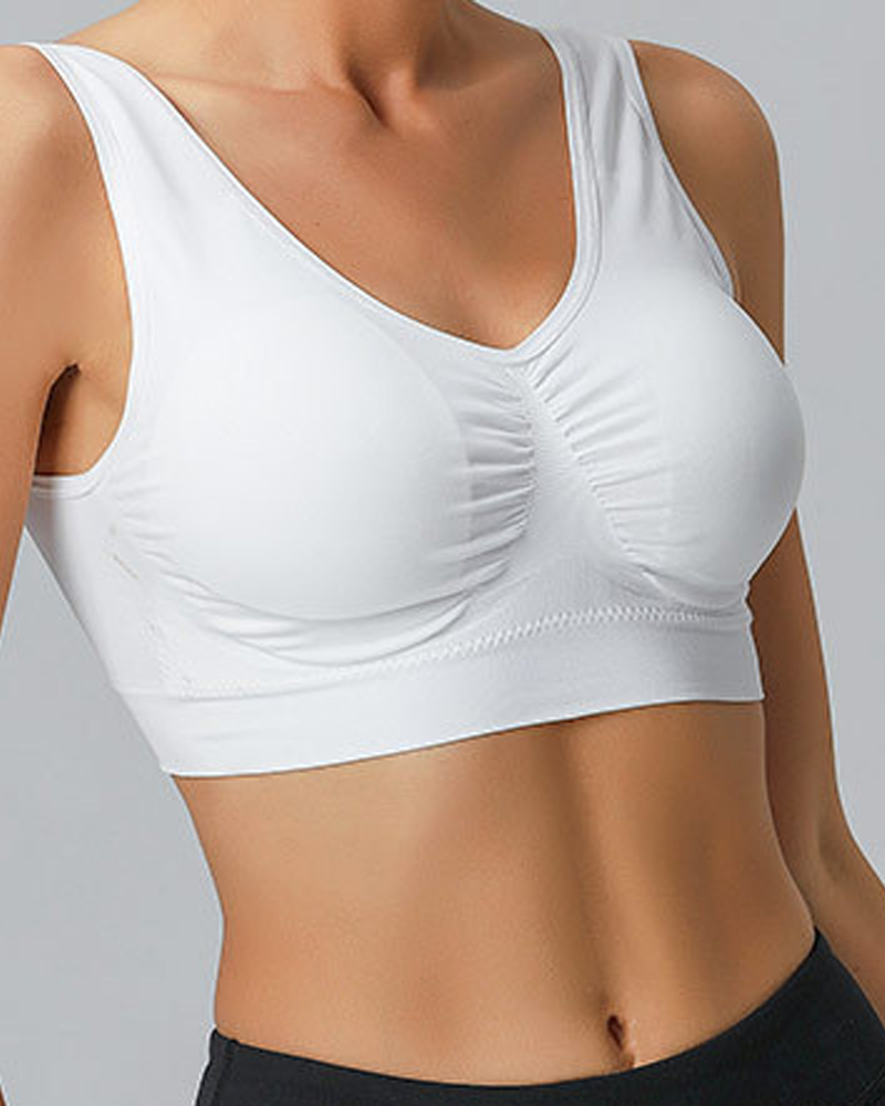 Wire-Free Plus-Size Sports Double-Layer Bra-Curvy-Faja
