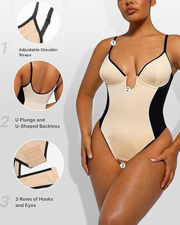 Color Blocked U Shaped Low Cut Shaping Thong (Pre-Sale)