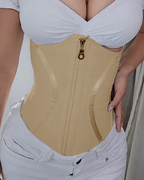 Women Waist Trainer Corset Zipper Hook Shapewear Double Control Body Shaper Tummy Waist Cincher