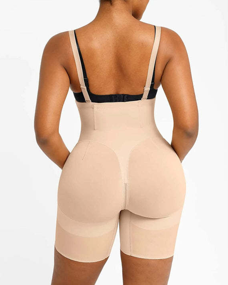 Tummy-Tightening Hip-Lifting Detachable Non-Slip Shoulder Straps High-Elastic Body-Shaping Pants-Curvy-Faja