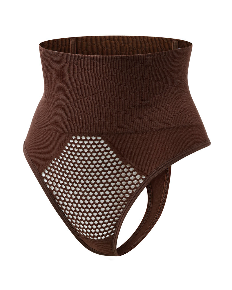 Hollow-Out High-Waisted Thong For Tummy Control Hip Lifting