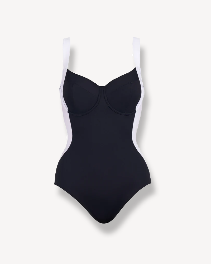 Underwire Lace-Up Back Shapewear One-Piece Swimsuit（Pre-sale）