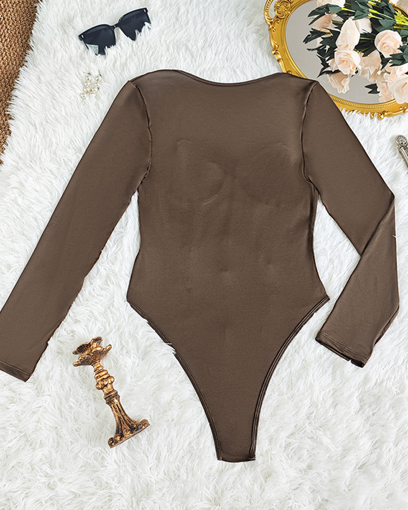 Lace Sheer Low-Cut Underwired Bodysuit