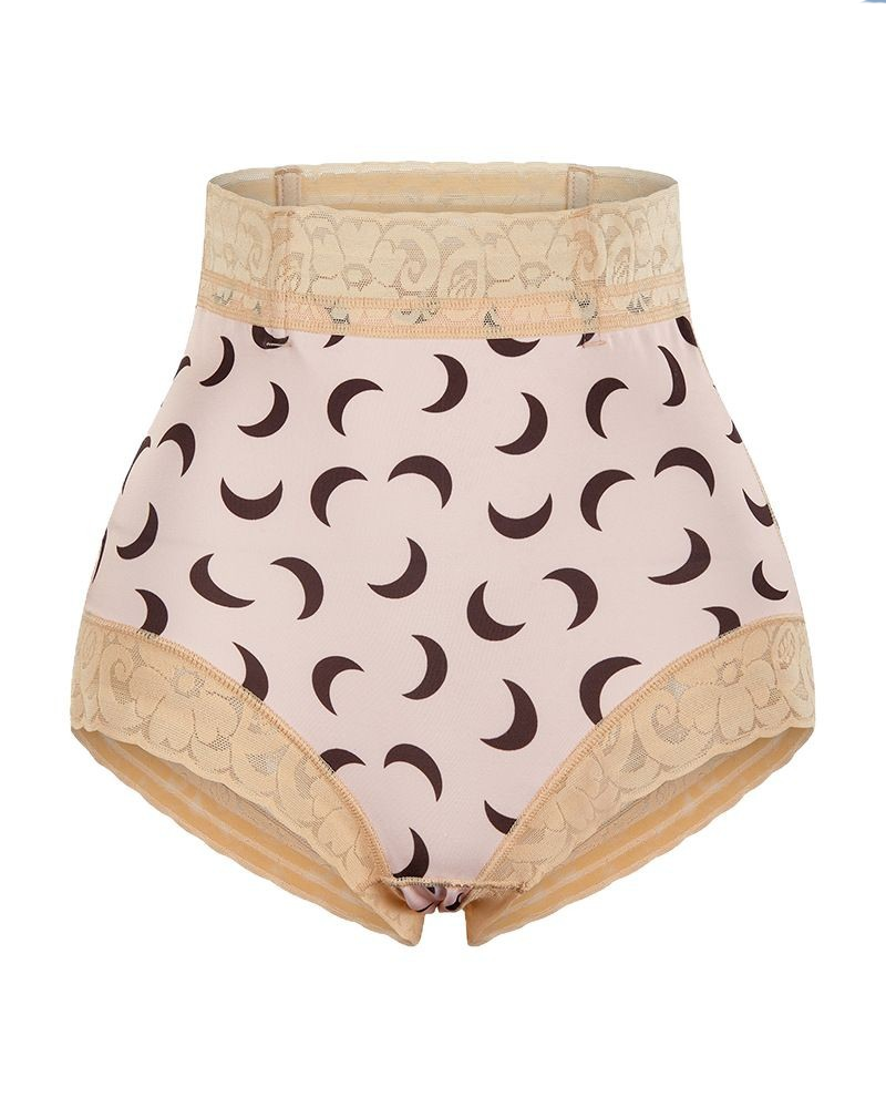 Moon Print Triangle Shaped Underwear For Lifting Slimming And Shaping The Waist