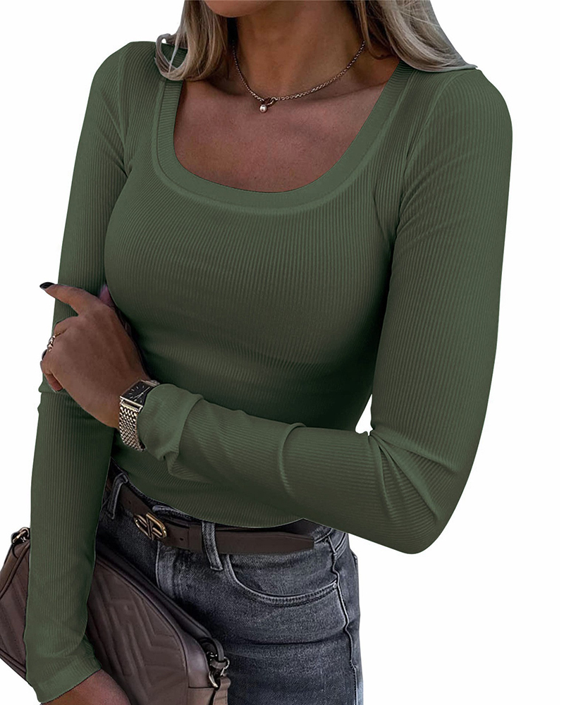 Slim Fit Long Sleeves With Ribbed Stripes-Curvy-Faja