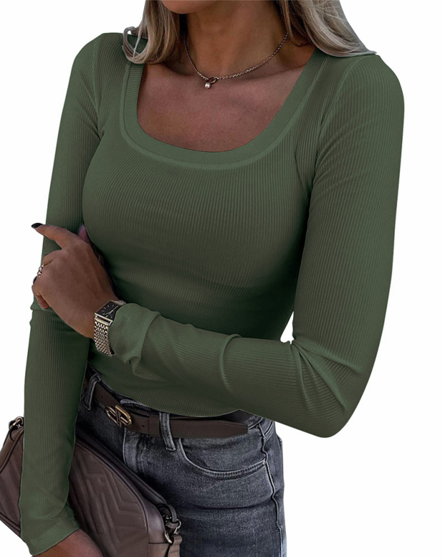 Slim Fit Long Sleeves With Ribbed Stripes-Curvy-Faja