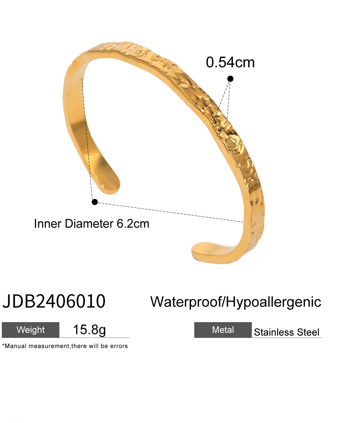 Open Bracelet Titanium Steel Jewelry-Curvy-Faja