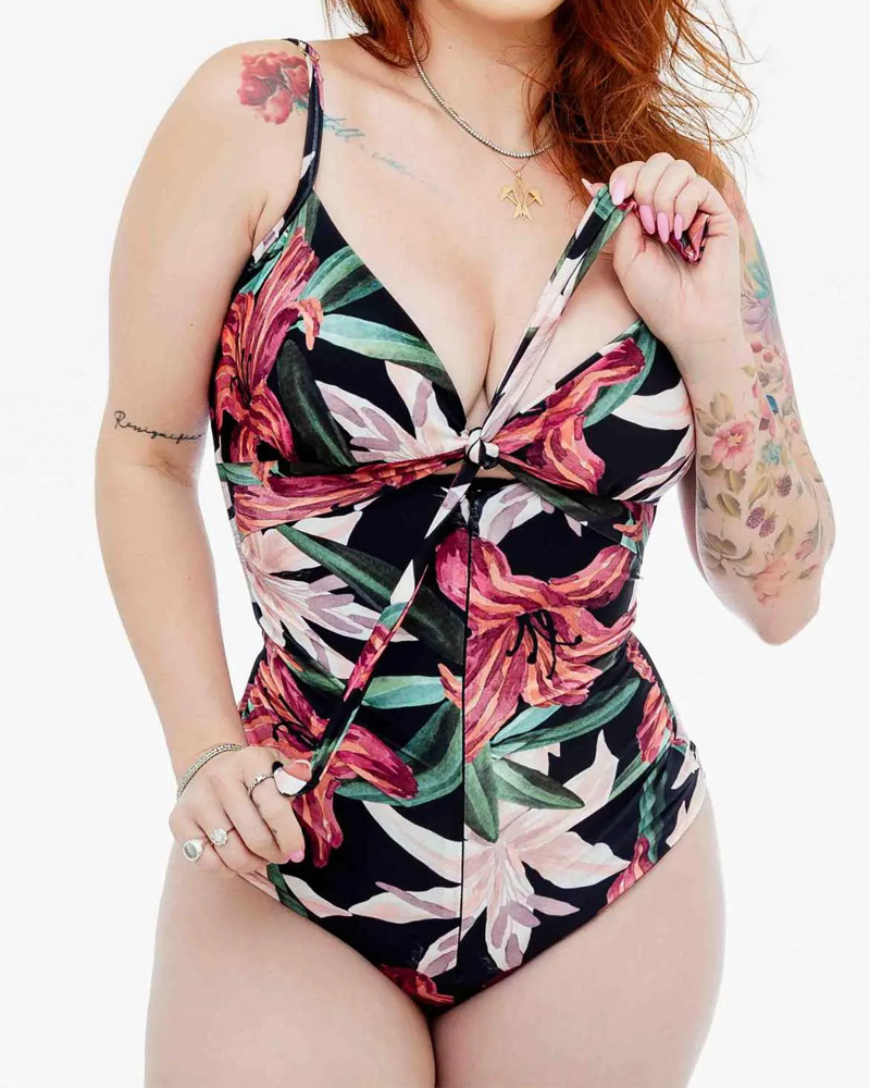 Printed Bow Double Layer Body Shaper