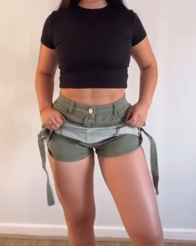 Workwear Style Hip Shorts Skirt