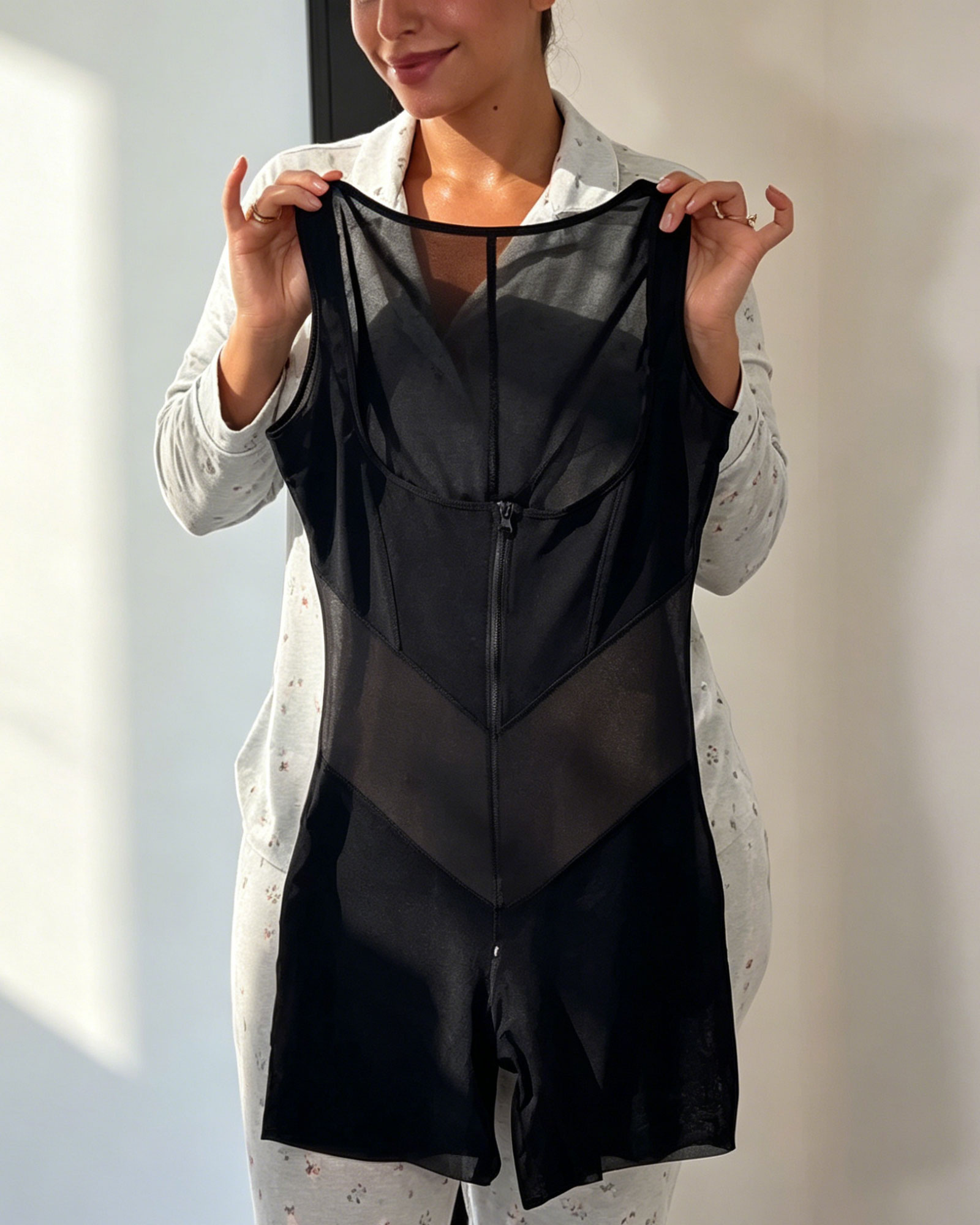 Mesh High Compression Mid-Thigh Bodysuit Shaper（Pre-Sale）