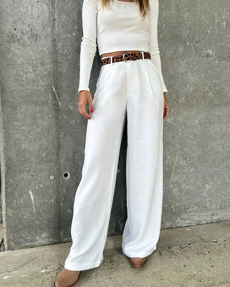 Fashionable And Versatile High Waist Casual Pants-Curvy-Faja