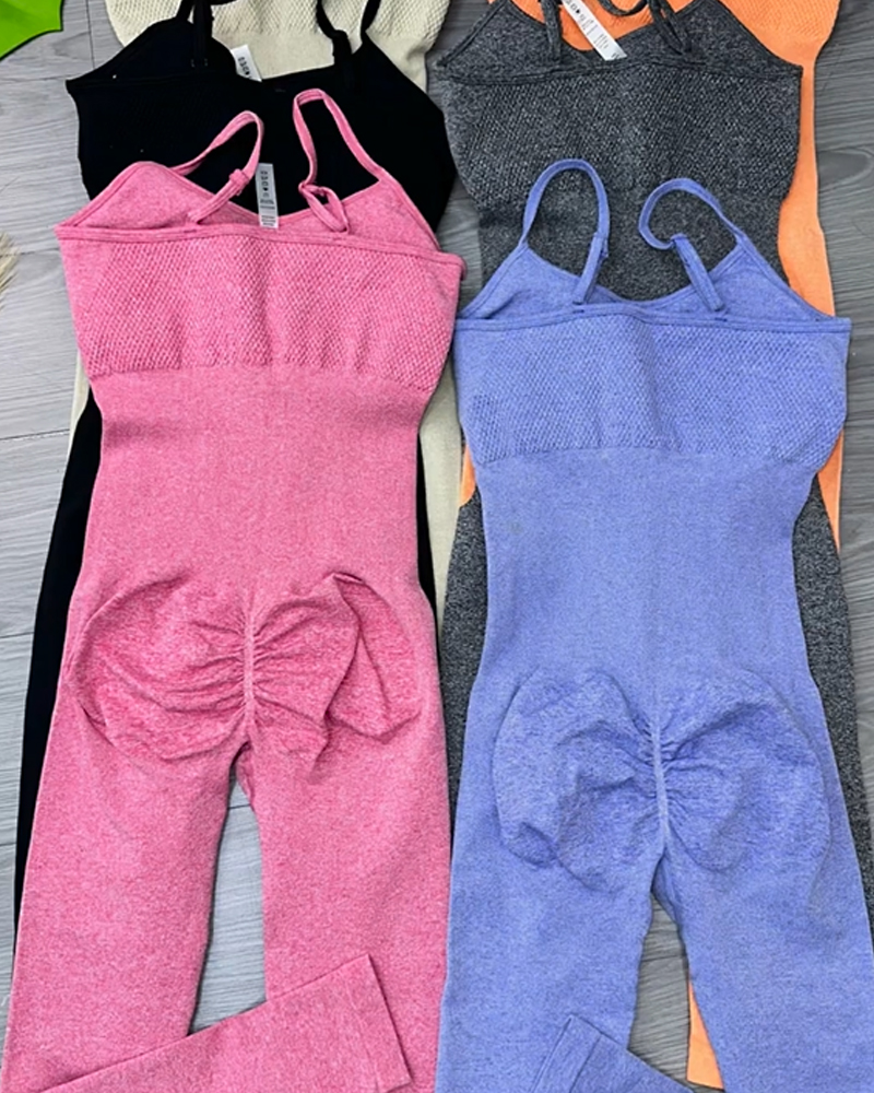 Seamless One-Piece High-Elastic Yoga Butt Lifting Fitness Jumpsuit