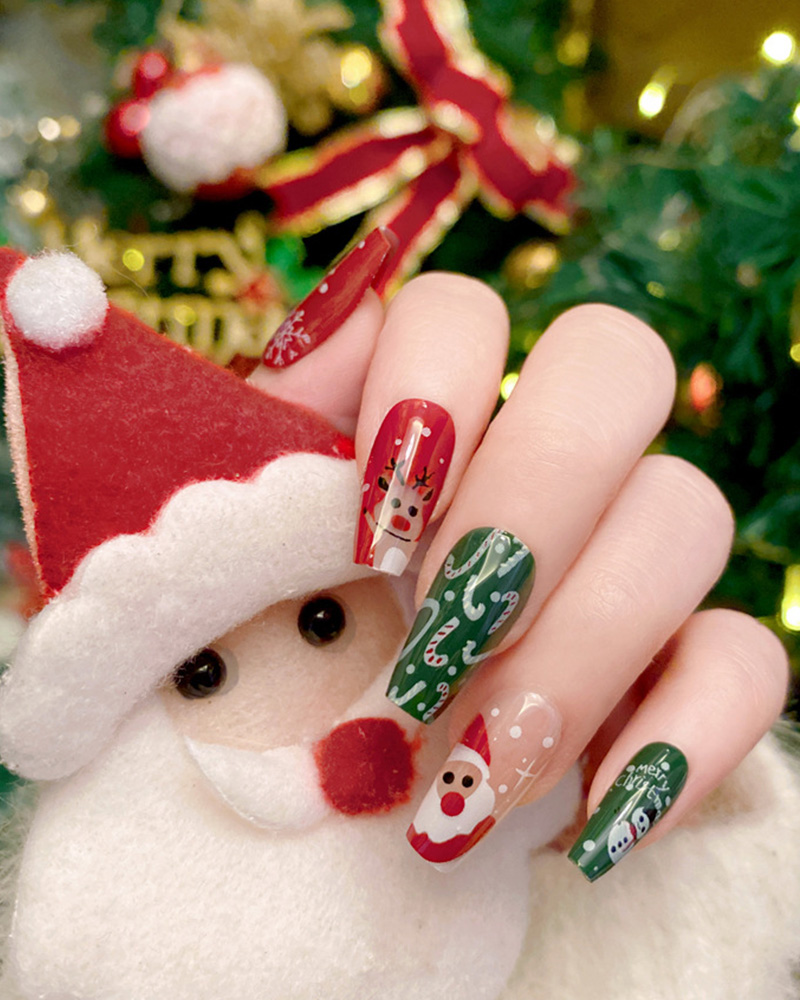 Christmas Cartoon Cute Wearing Nails-Curvy-Faja