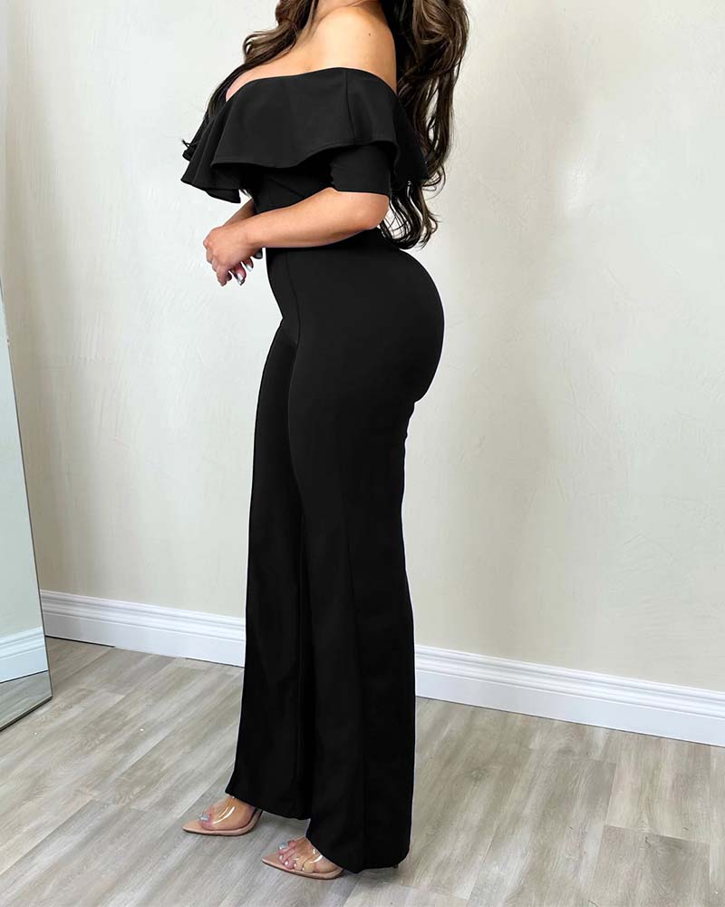 V-Neck Peplum Sexy Waistline Romper