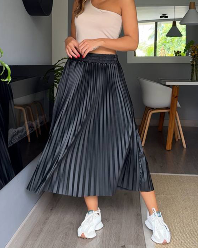 Autumn And Winter Slim Pleated Skirt-Curvy-Faja