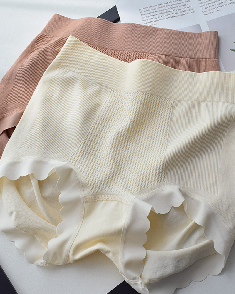 Cotton Anti-Bacterial Bottom High Waist Belly Tuck Seamless Underwear