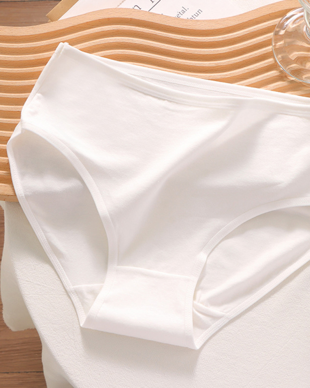 Candy Solid Color Cotton Briefs-Curvy-Faja