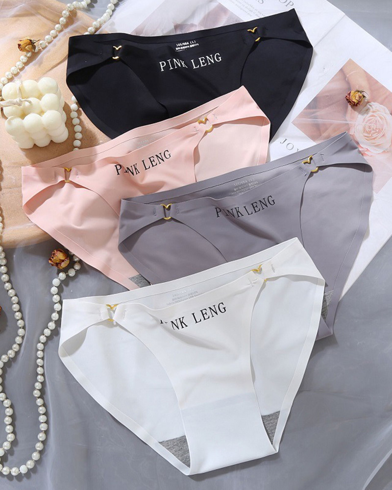 CURVY-FAJA | Sexy Hollow Ring Buckle Heart Seamless Ice Silk Underwear